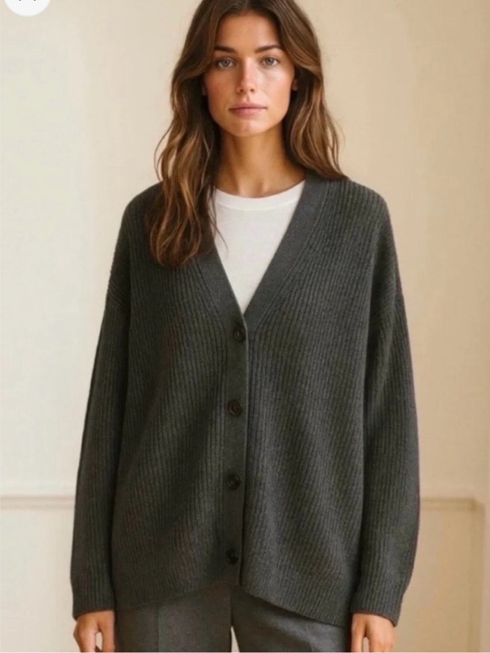 Jenni Kayne Cashmere Cocoon Cardigan Sz XL Charcoal Gray Quiet Luxury Minimalist